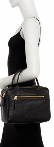 FOSSIL Erin Colourblocked Satchel Leather Khaki Beige Double Zip Carry Bag - Picture 15 of 15